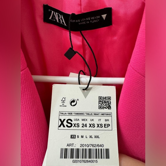 NWT ZARA Pink Blazer XS - Picture 15 of 16